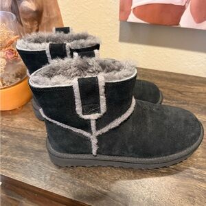 UGG Black Boots with Soft Gray Lining